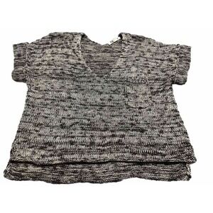 ROXY Womens Short Sleeve V-Neck‎ Jumper Sweater Brown Cotton Small